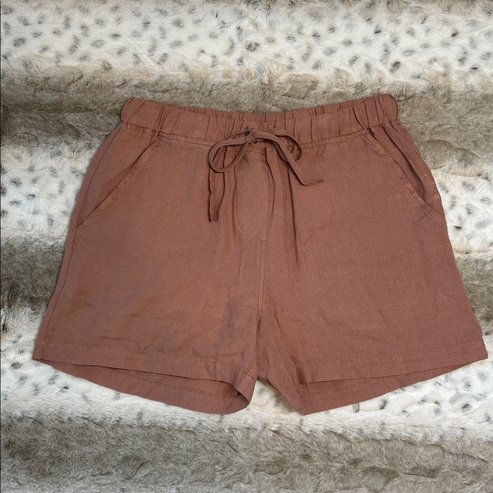 Parachute Linen Shorts In Clay Pink Women’s Size Small - Picture 3 of 7